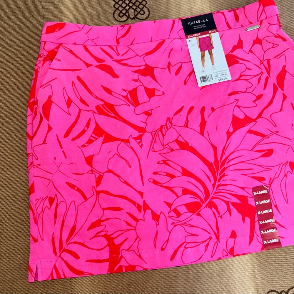 Rafaella NWT! Ladies Stretch Skort With Pockets In Carmine Rose Size XL - Picture 3 of 13